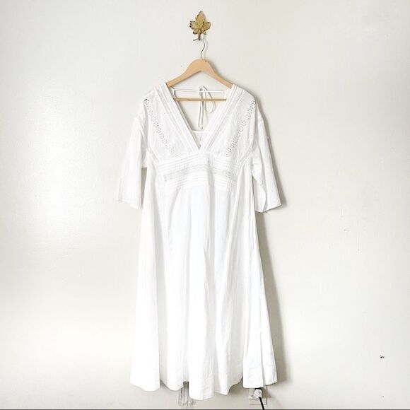 Free People White Lace midi dress Small - Picture 1 of 8